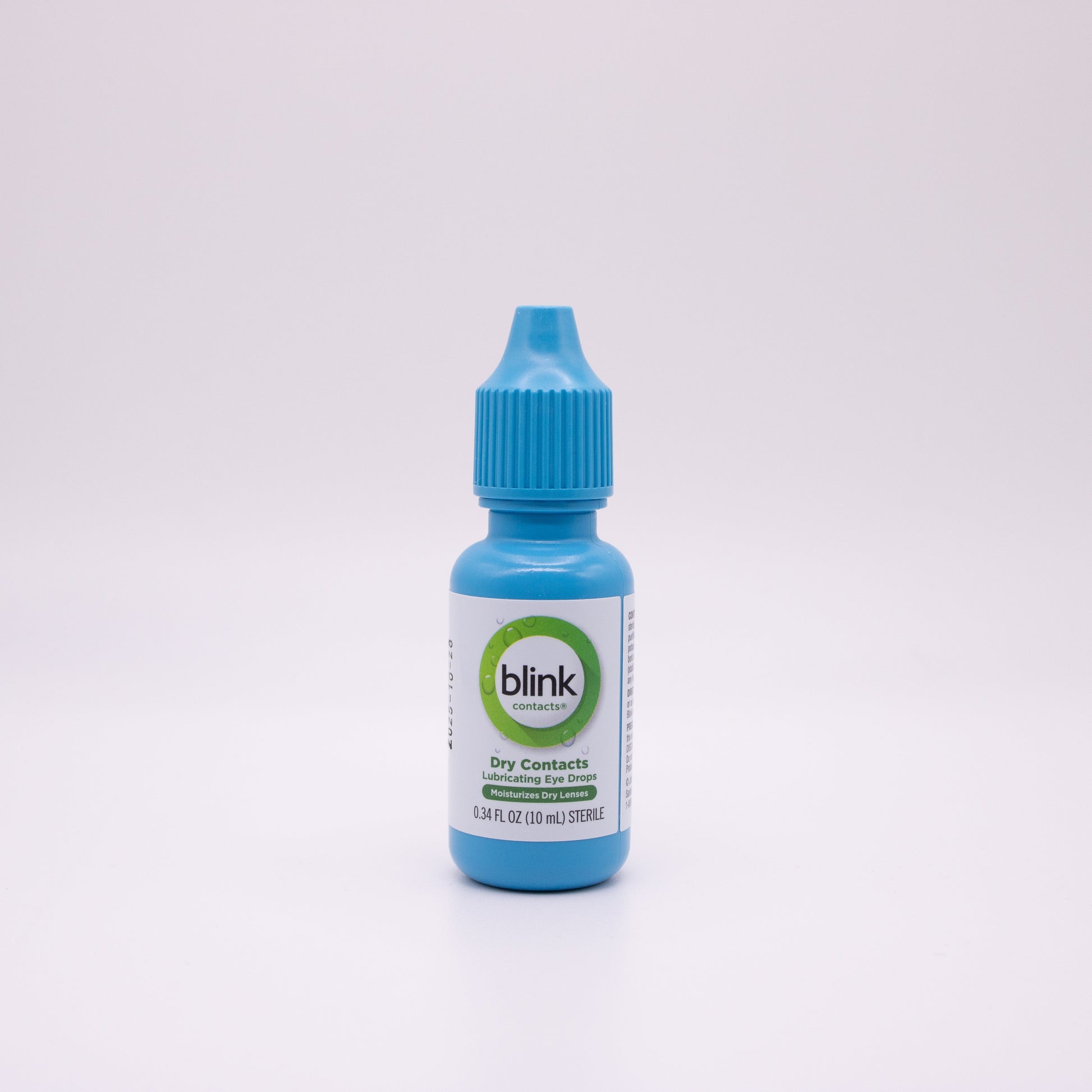 Bottle of Blink eye drops on a white background