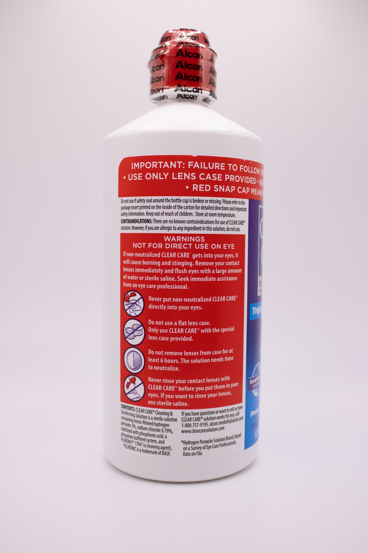 Clear Care 3% Hydrogen Peroxide Triple Action Cleaning Solution & Lens Case