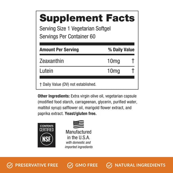 EyePromise Zeaxanthin + Lutein Eye Vitamin (60 Softgels Capsules)