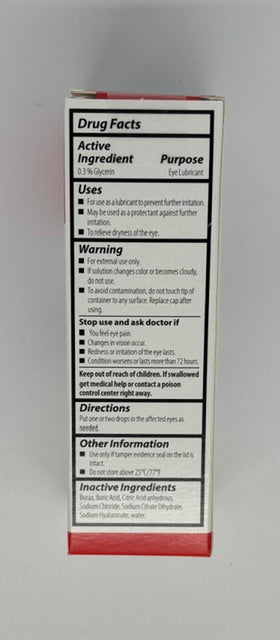Optase HYLO Forte Eye Drops 10 mL – Drug Facts label