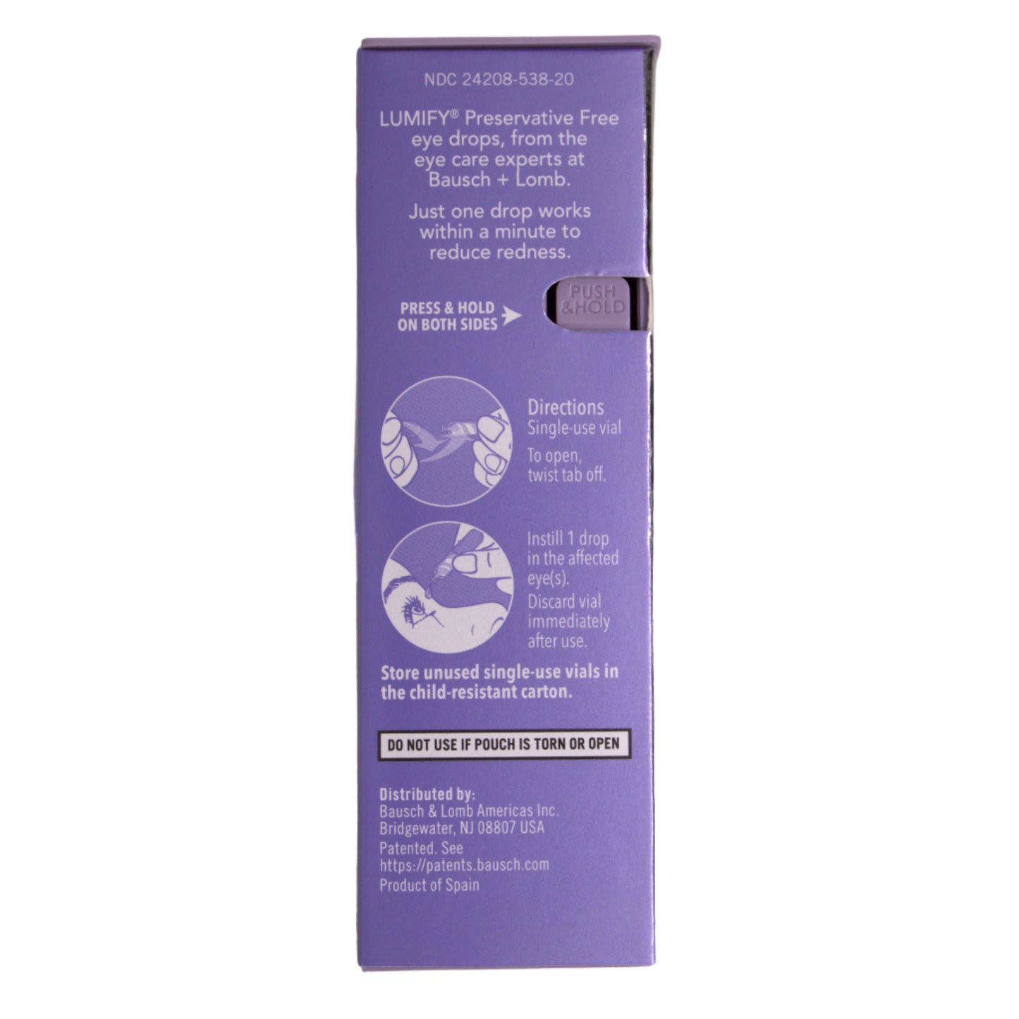 Lumify PF Directions label