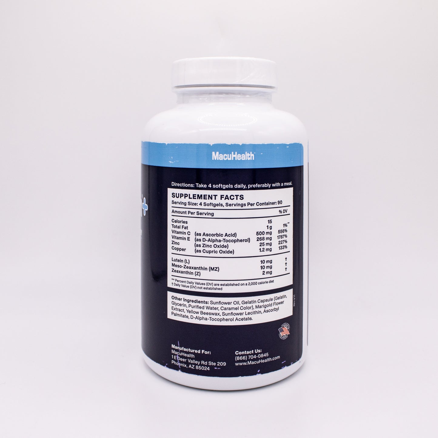 Supplement bottle with label on a white background
