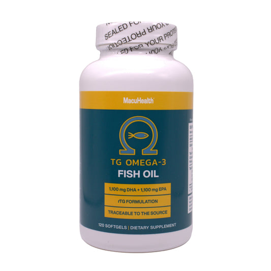 MacuHealth TG Omega-3 Fish Oil supplements container