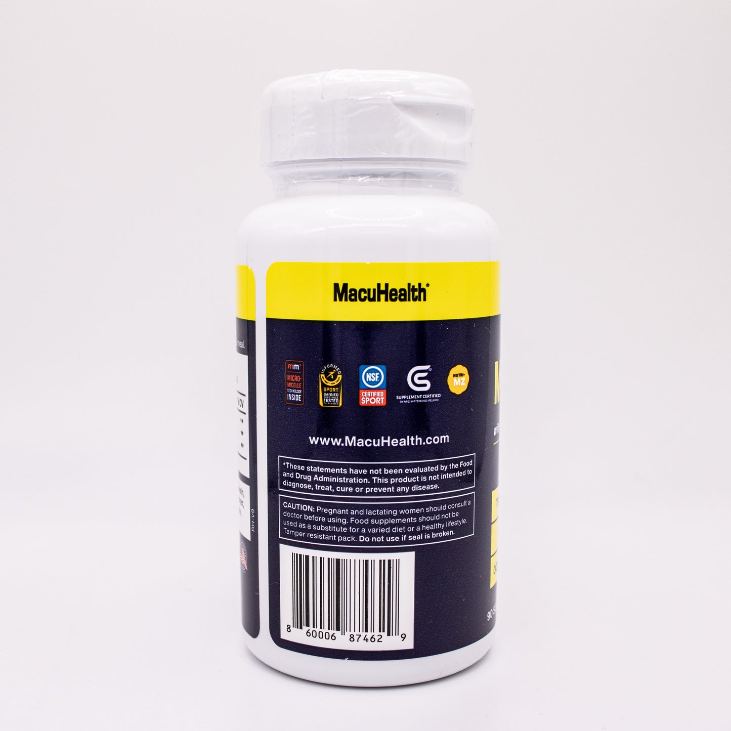 MacuHealth supplement bottle on a white background