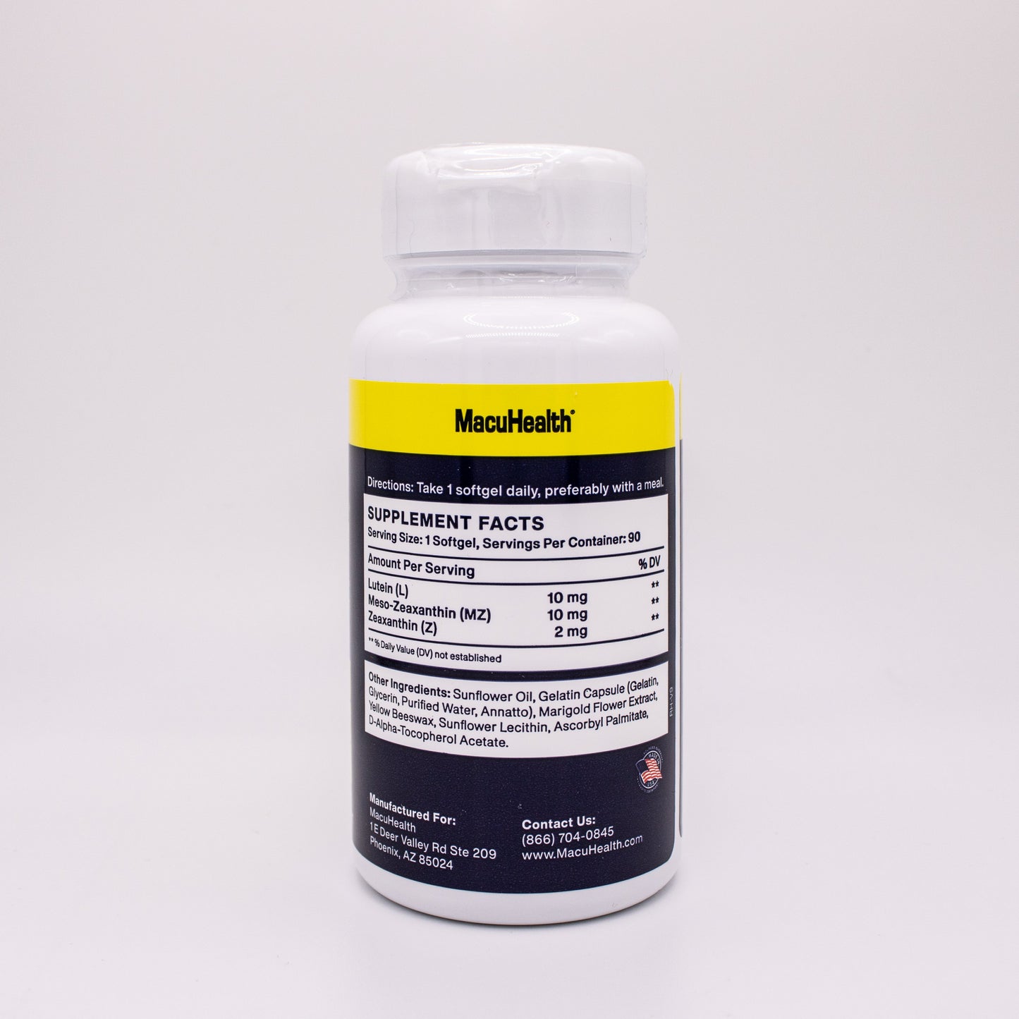 Supplement bottle with a label on a white background