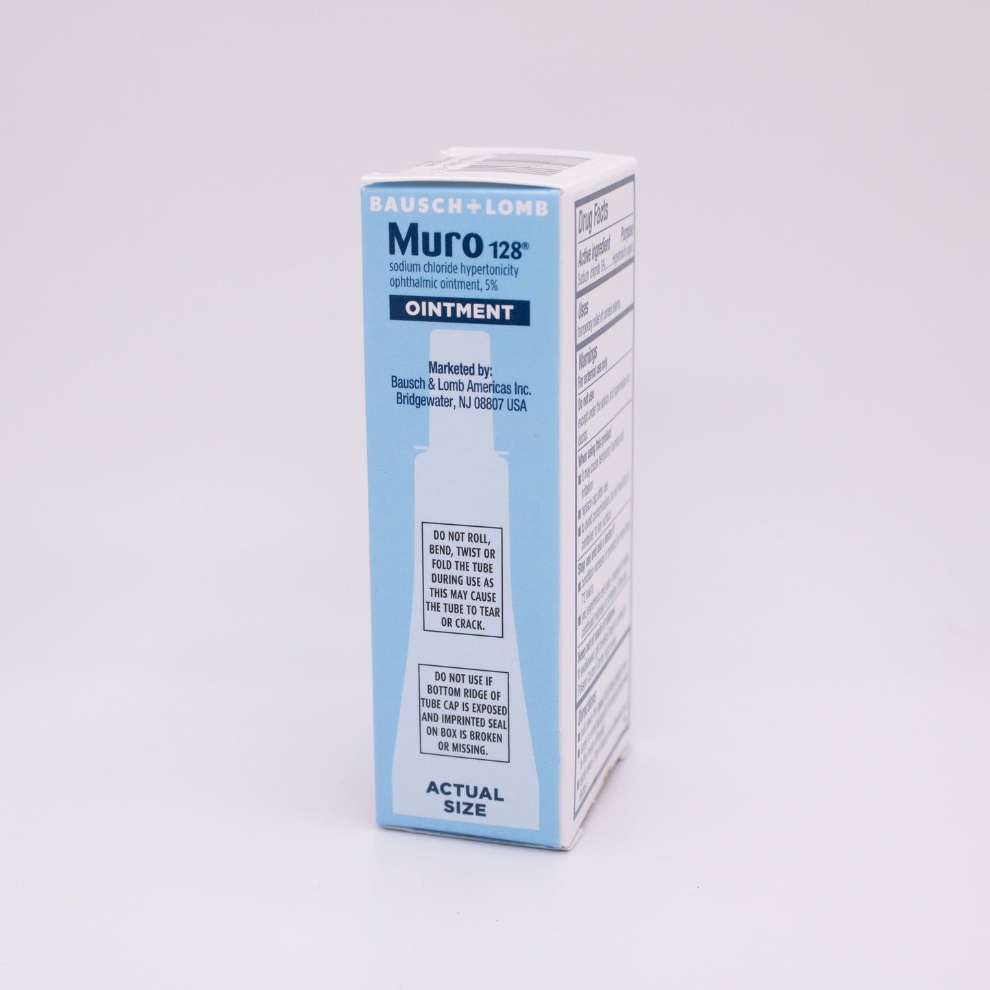 Box of Muro 128 ointment on a white background