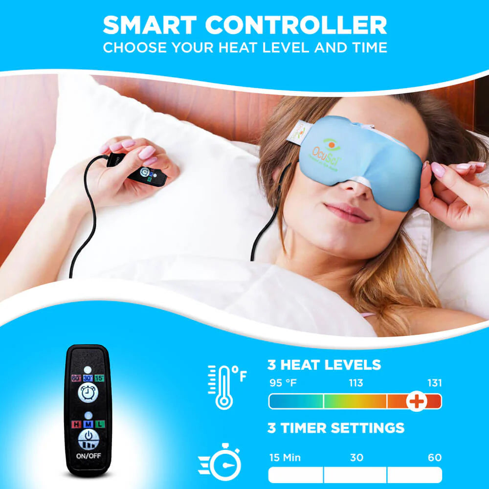 OcuSci E-Compress USB Eye Heat Mask,Washable Cover, 3 Temperatures