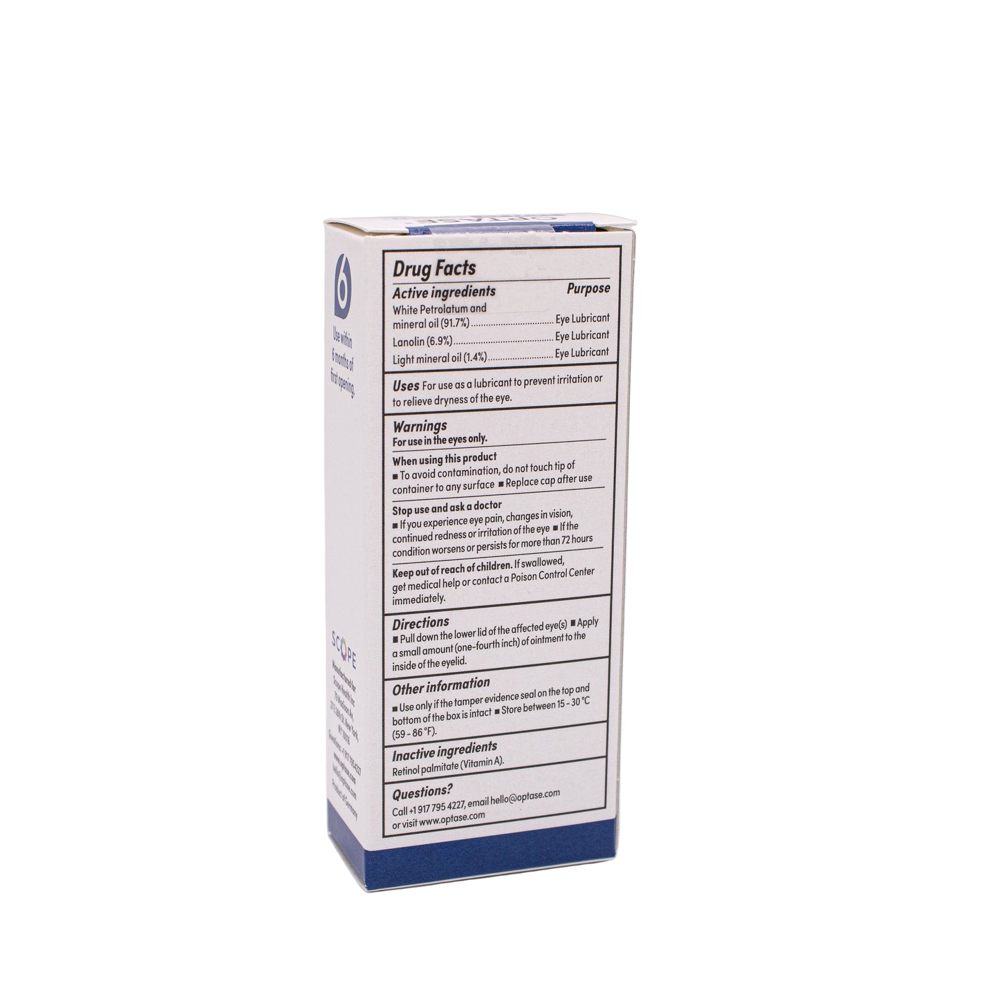 Medication box with detailed label on a white background