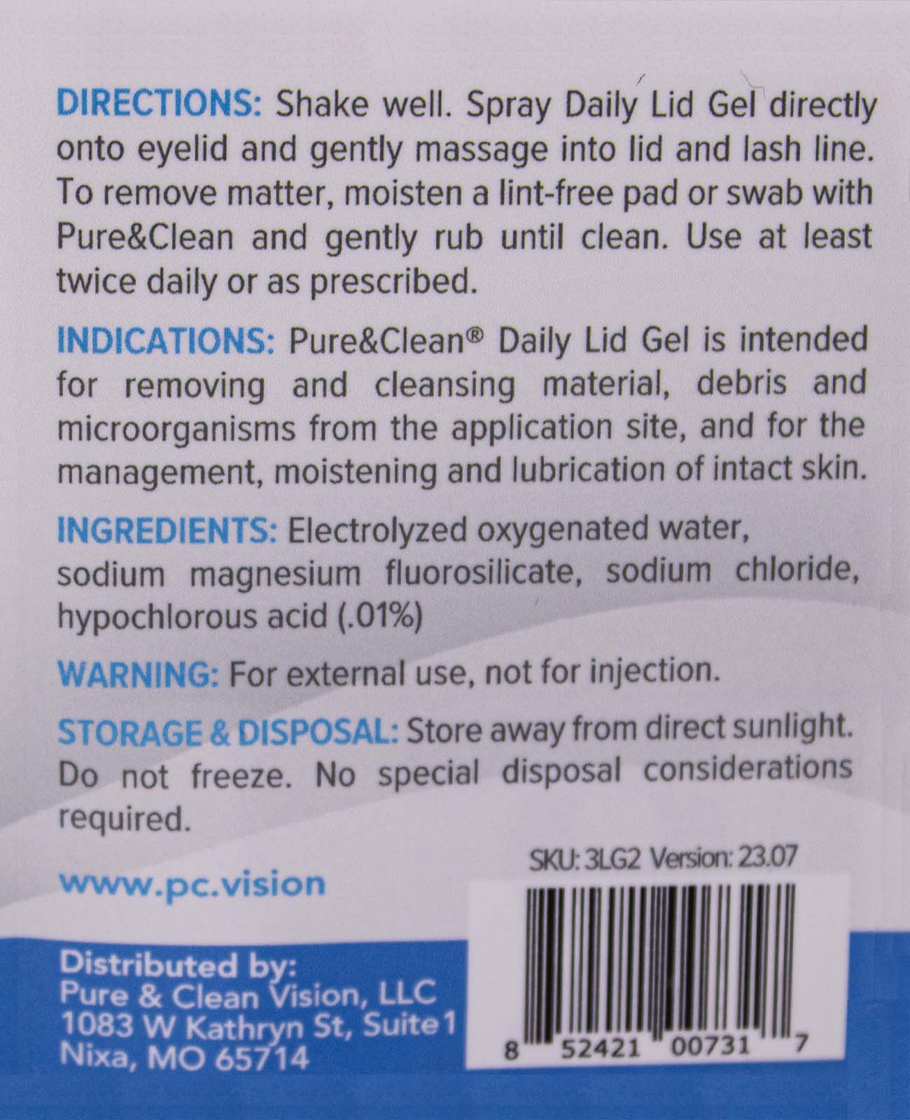 Pure&Clean Lid Prep Hydrogel (2 oz)