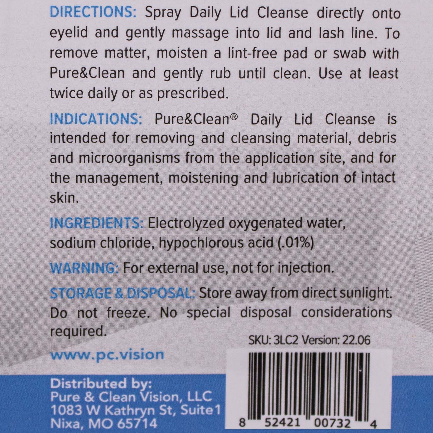 Pure&Clean Lid Prep Liquid Spray (2 oz)