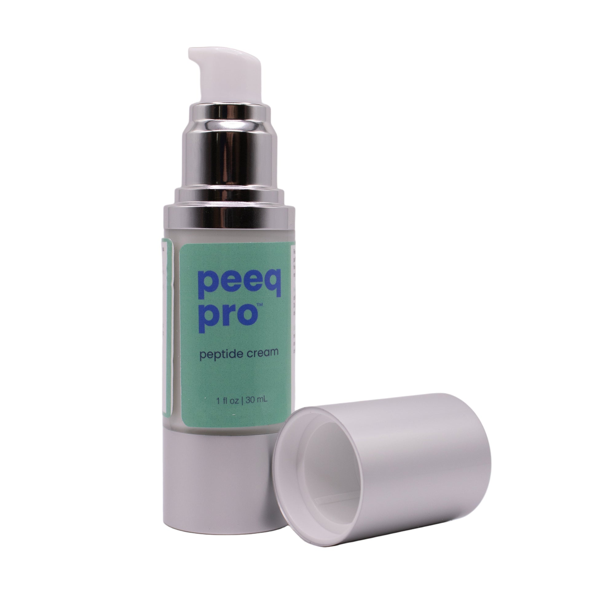 Peeq Pro peptide cream bottle with lid off