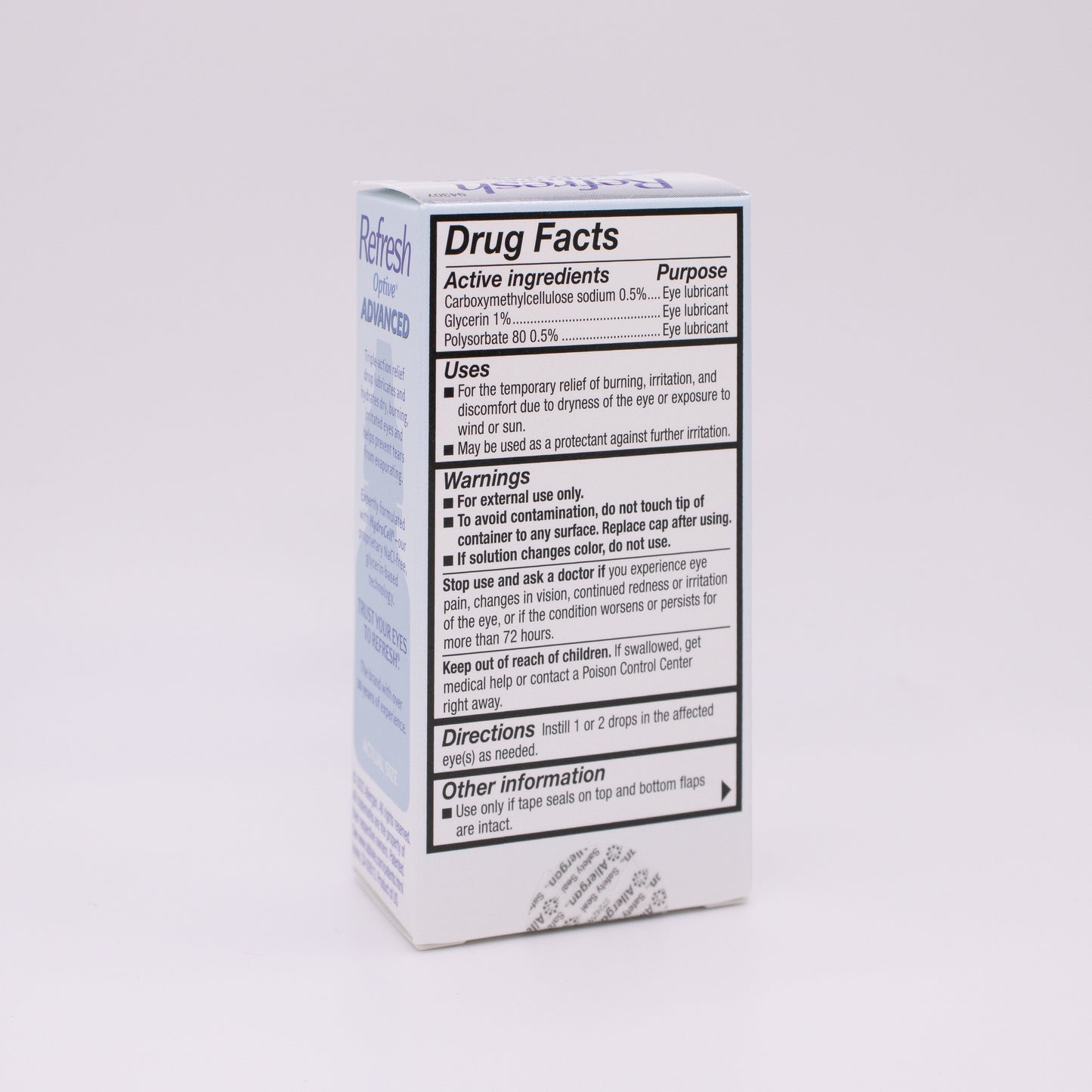 Medication box with 'Drug Facts' label on a white background