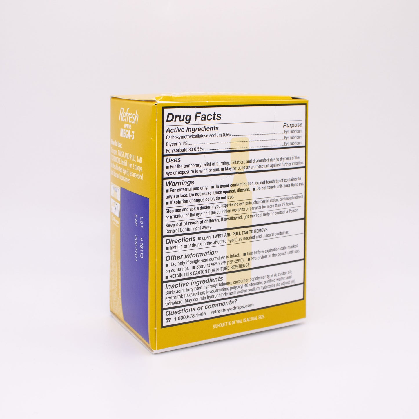 Refresh Optive Mega-3 PF Lubricant Eye Drops (30 vials)