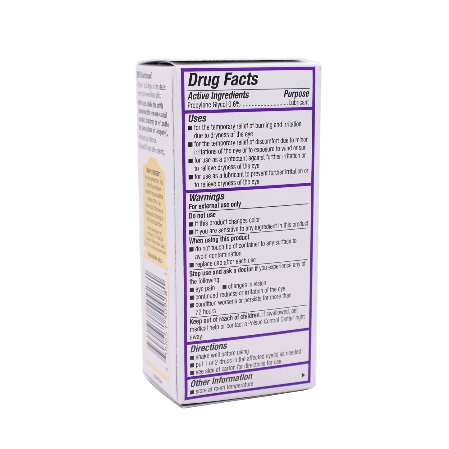 Systane Complete PF box with drug facts label on a white background