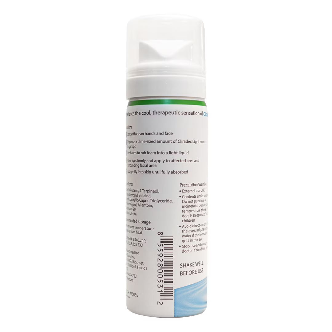 Cliradex Light Foam — Tea Tree Oil Foaming Eyelash & Eyelid Cleanser (1.5oz)