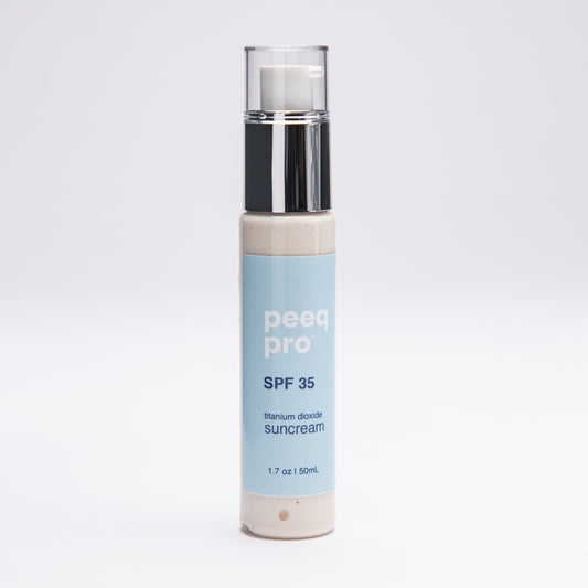 Peeq Pro SPF 35 suncream bottle