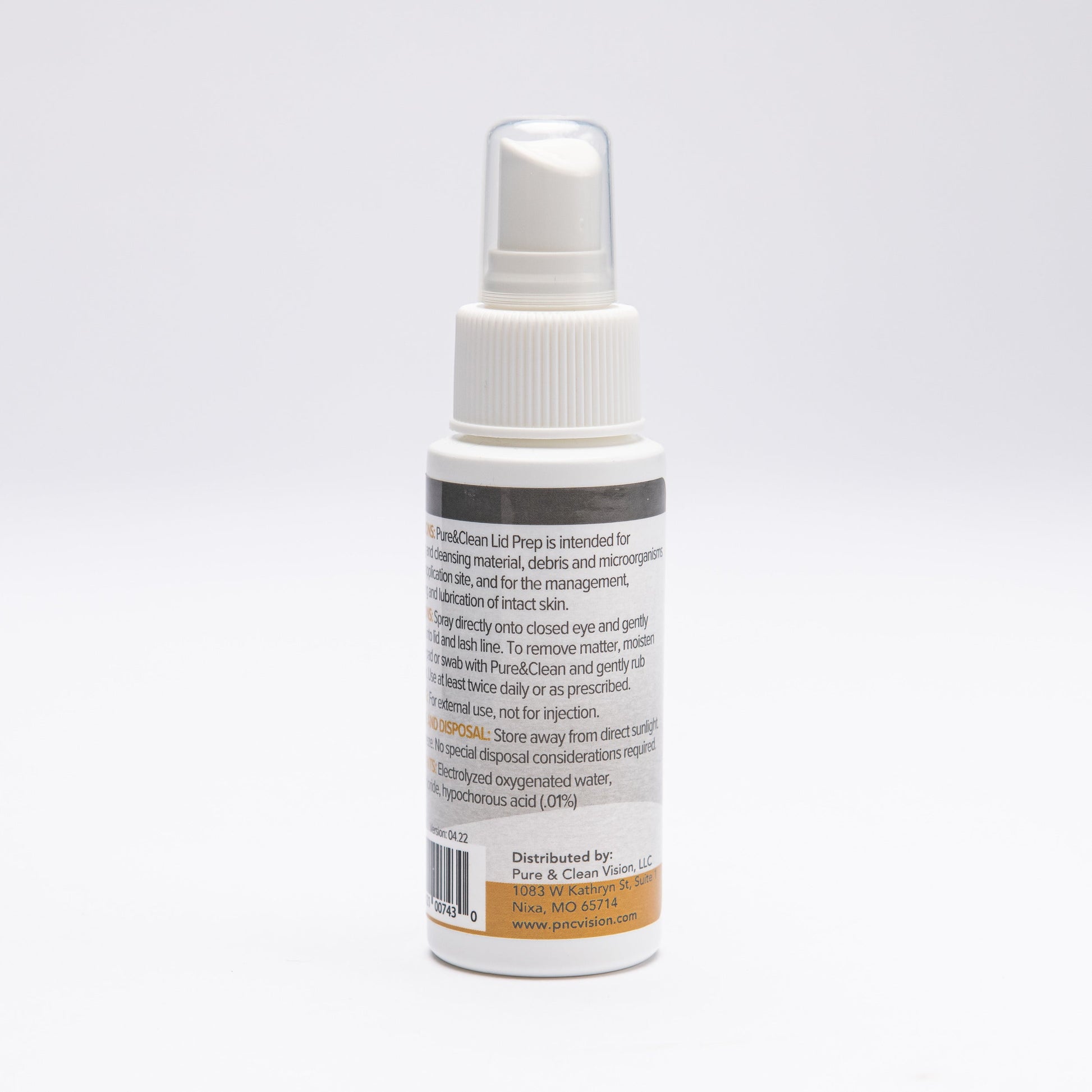 Pure&Clean lid prep Liquid spray label