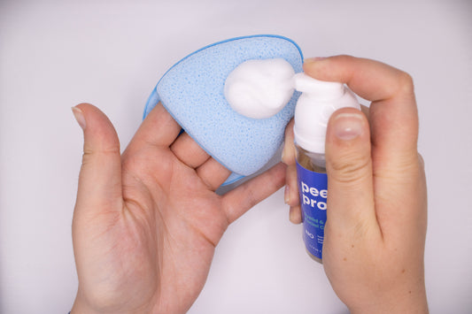 Cleanser and Bishop Sponge being Used