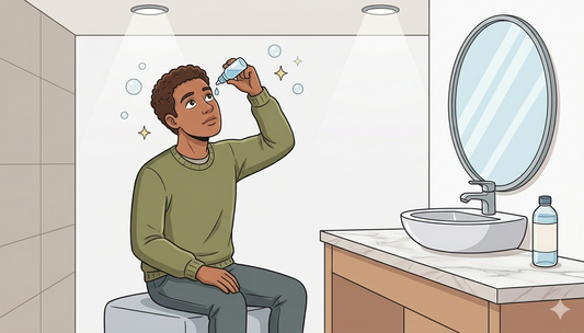 Man putting in Restasis