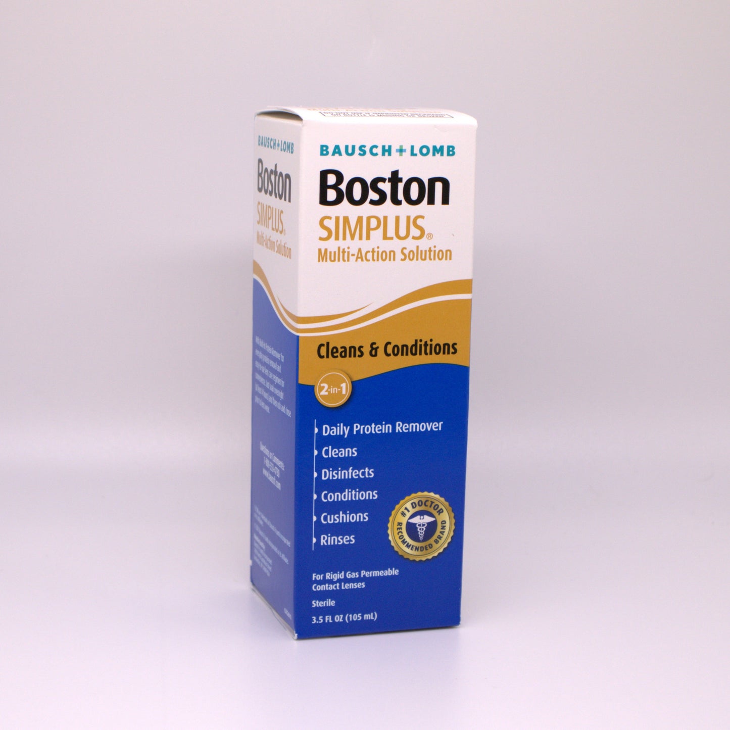 Box of Boston Simplus multi-action solution on a white background