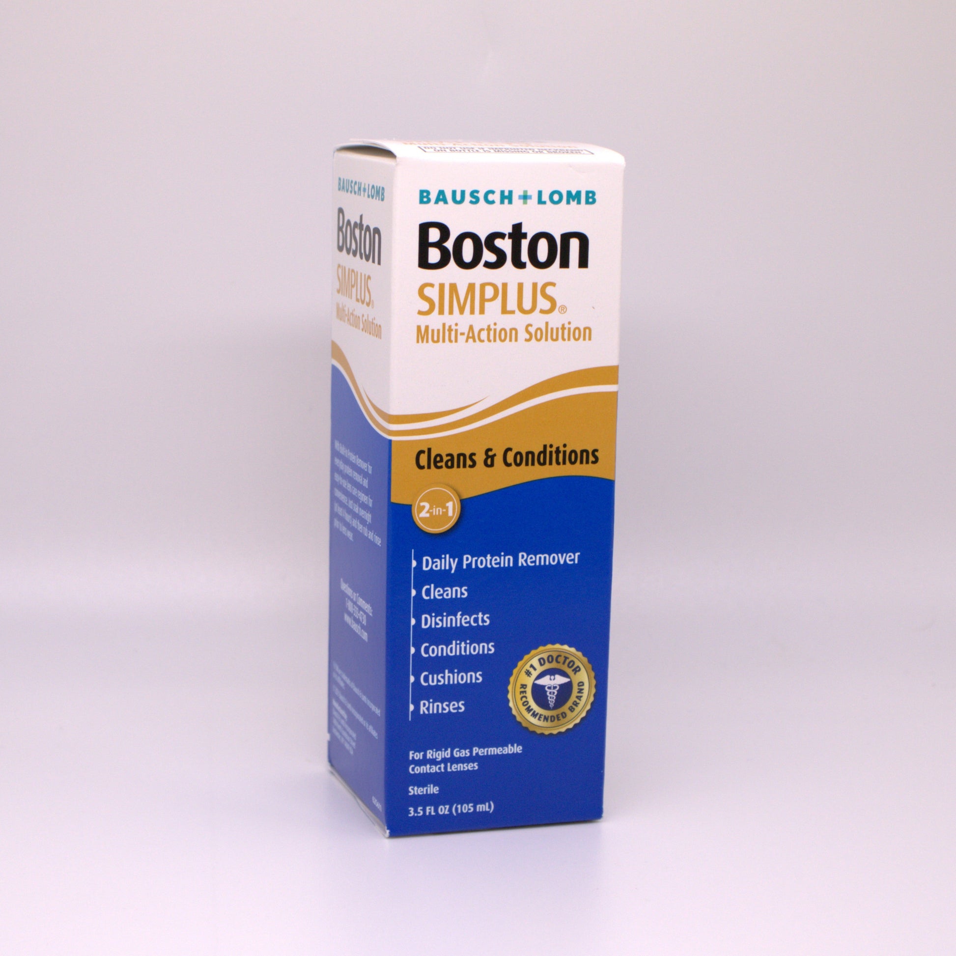 Box of Boston Simplus multi-action solution on a white background