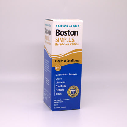 Box of Boston Simplus multi-action solution on a white background
