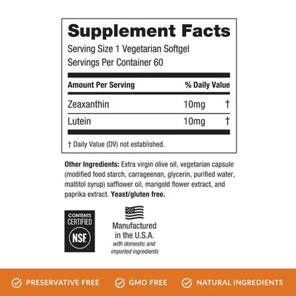 EyePromise Zeaxanthin + Lutein Eye Vitamin (60 Softgels Capsules)