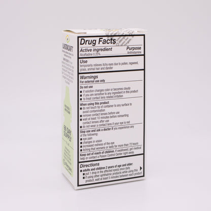 Lastacaft Allery Relief  box with 'Drug Facts' label on a white background