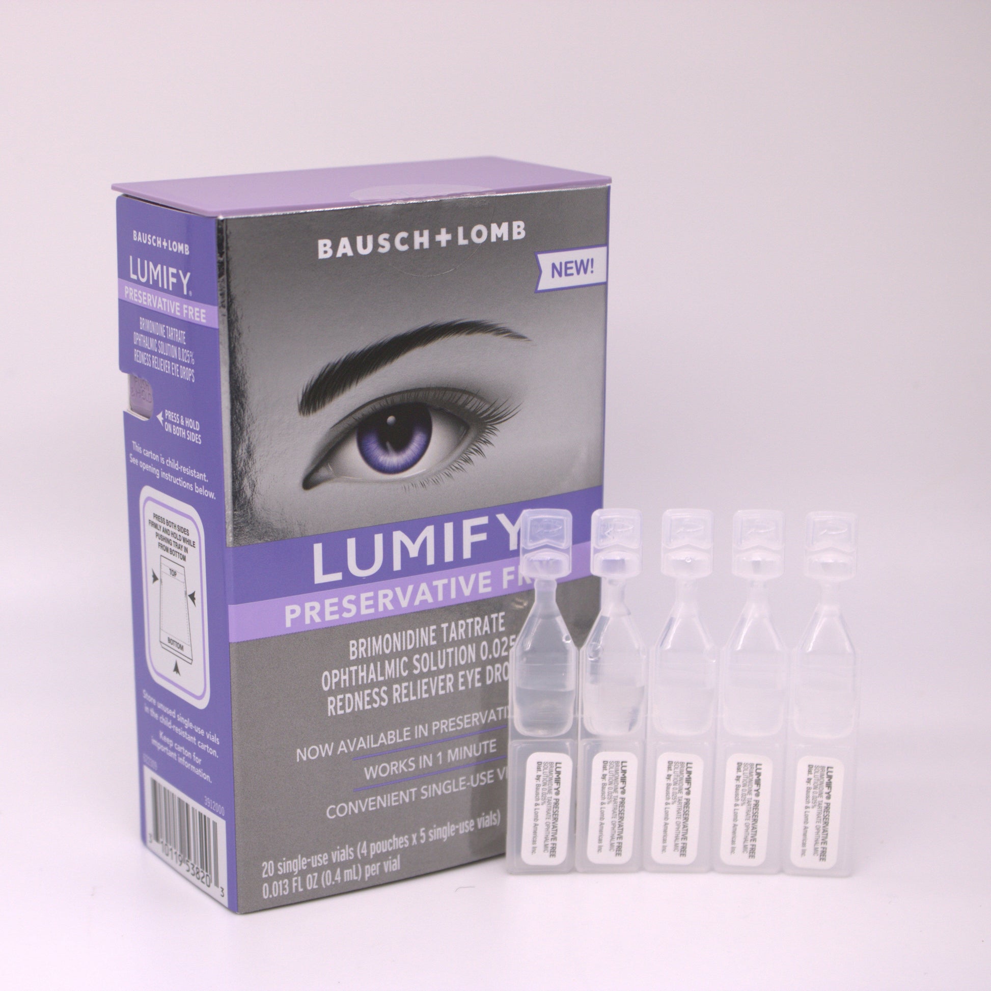 Lumify PF box with vials on white background