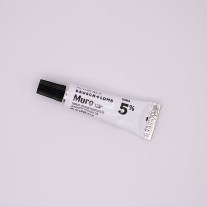 Bausch & Lomb Muro 128 eye drop tube on a white background