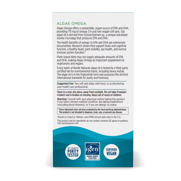 Nordic Naturals Algae Omega Softgels Vitamin – 60ct