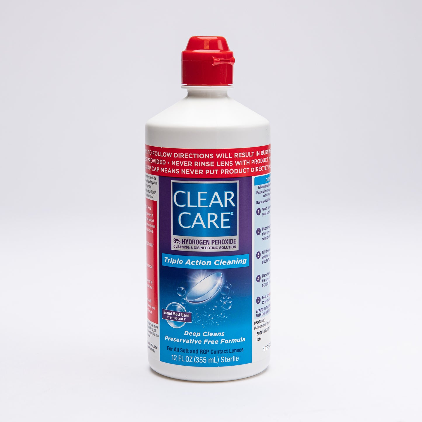 Clear Care 3% Hydrogen Peroxide Triple Action Cleaning Solution & Lens Case