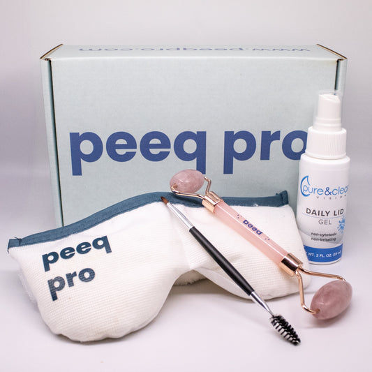 Peeq False Eyelash Care box with products (with stone roller)