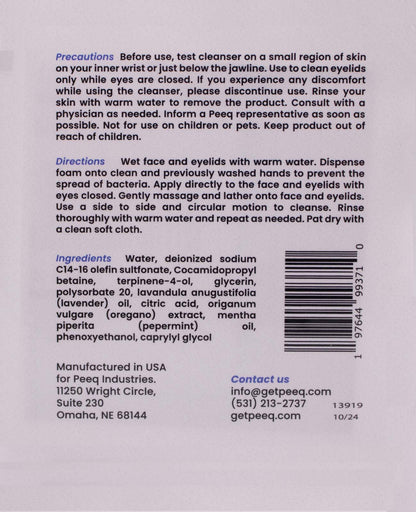 Peeq Pro Sensitive Skin Foaming Eyelid and Facial Cleanser