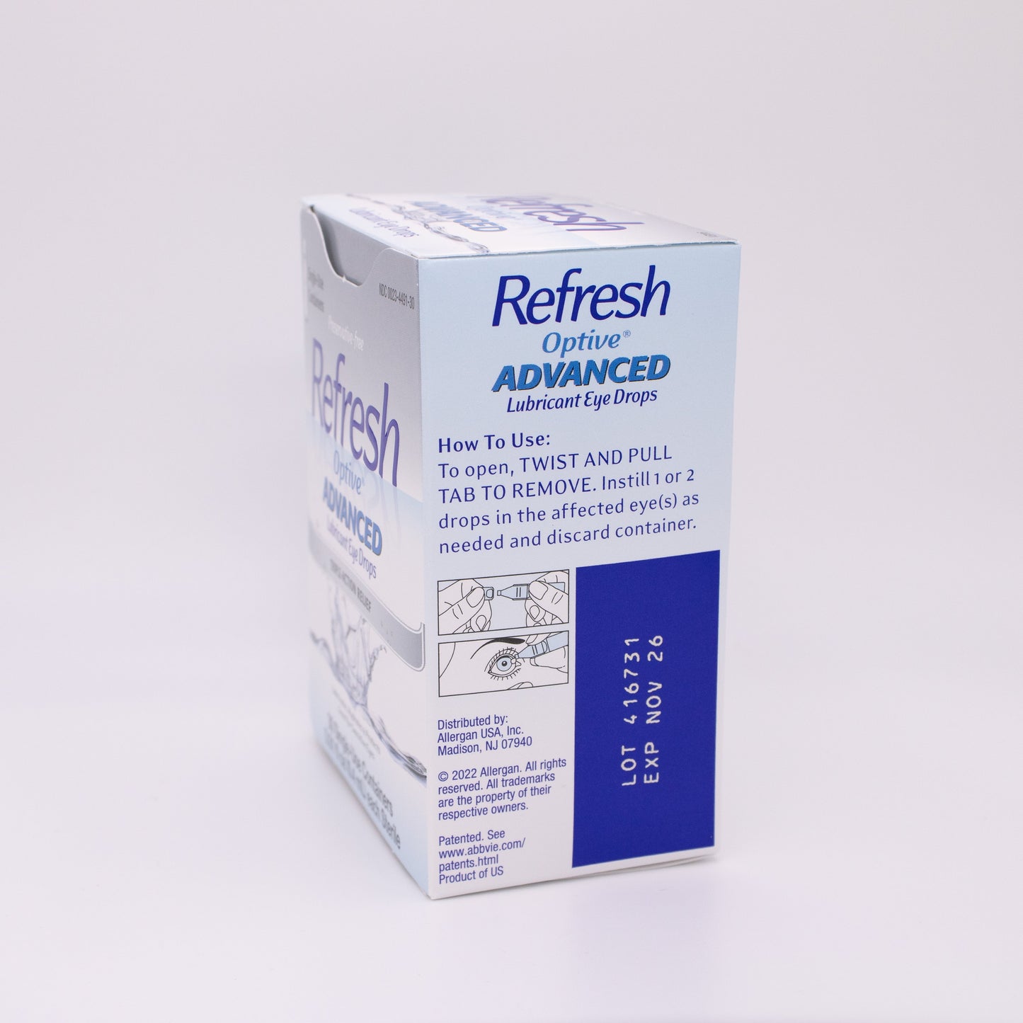 Refresh Optive Advanced PF Lubricant Eye Drops (30 vials)