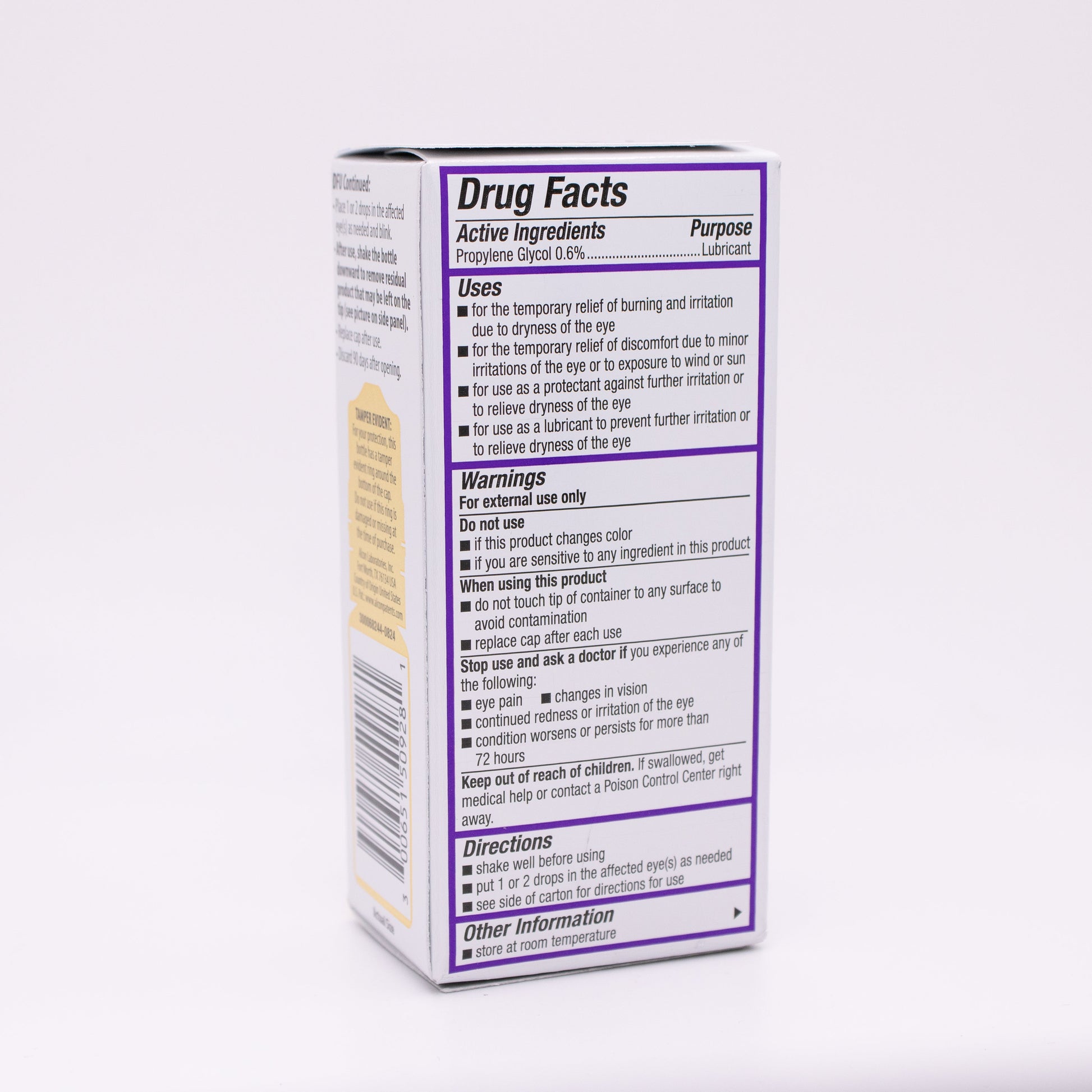 Systane Complete PF box with drug facts label on a white background