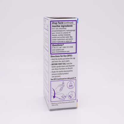 Systane Complete PF box with drug facts label on a white background