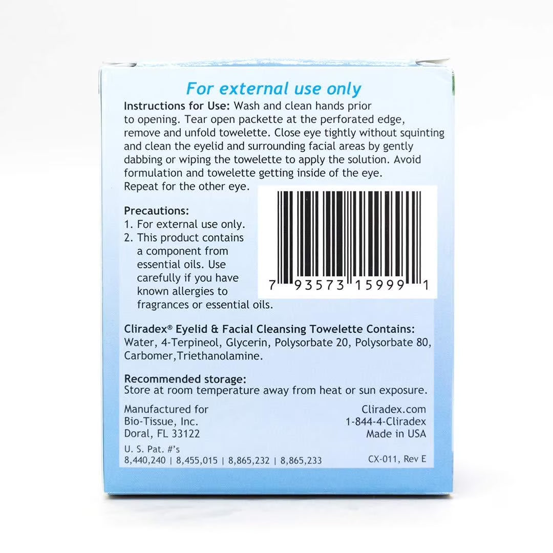 Cliradex Naturally Fresh, Healthy Eyes Cleansing Towelettes (24pk)