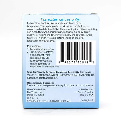 Cliradex Naturally Fresh, Healthy Eyes Cleansing Towelettes (24pk)