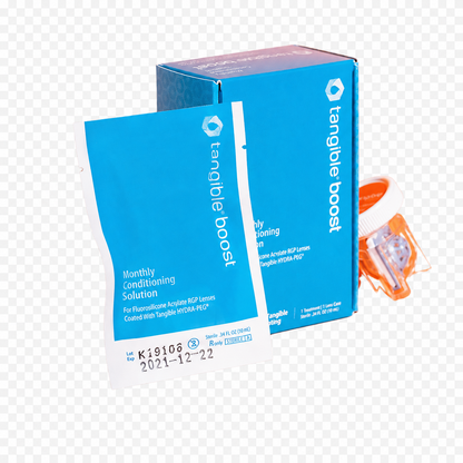 Tangible Boost monthly conditioning solution packaging on a transparent background